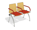 sh_Cadeira Espera 2L_CALMK0262 - Calm Two Seater Armed Beam Red